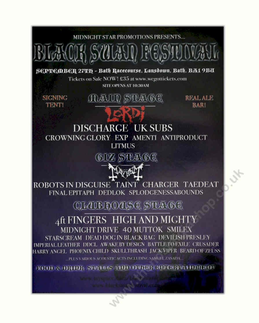 Black Swan Festival Vintage Retro Advert Poster A4 Photo Print