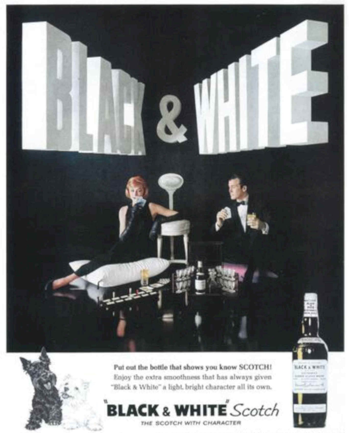 Black White Scotch 1 Vintage Retro Advert Poster A4 Photo Print