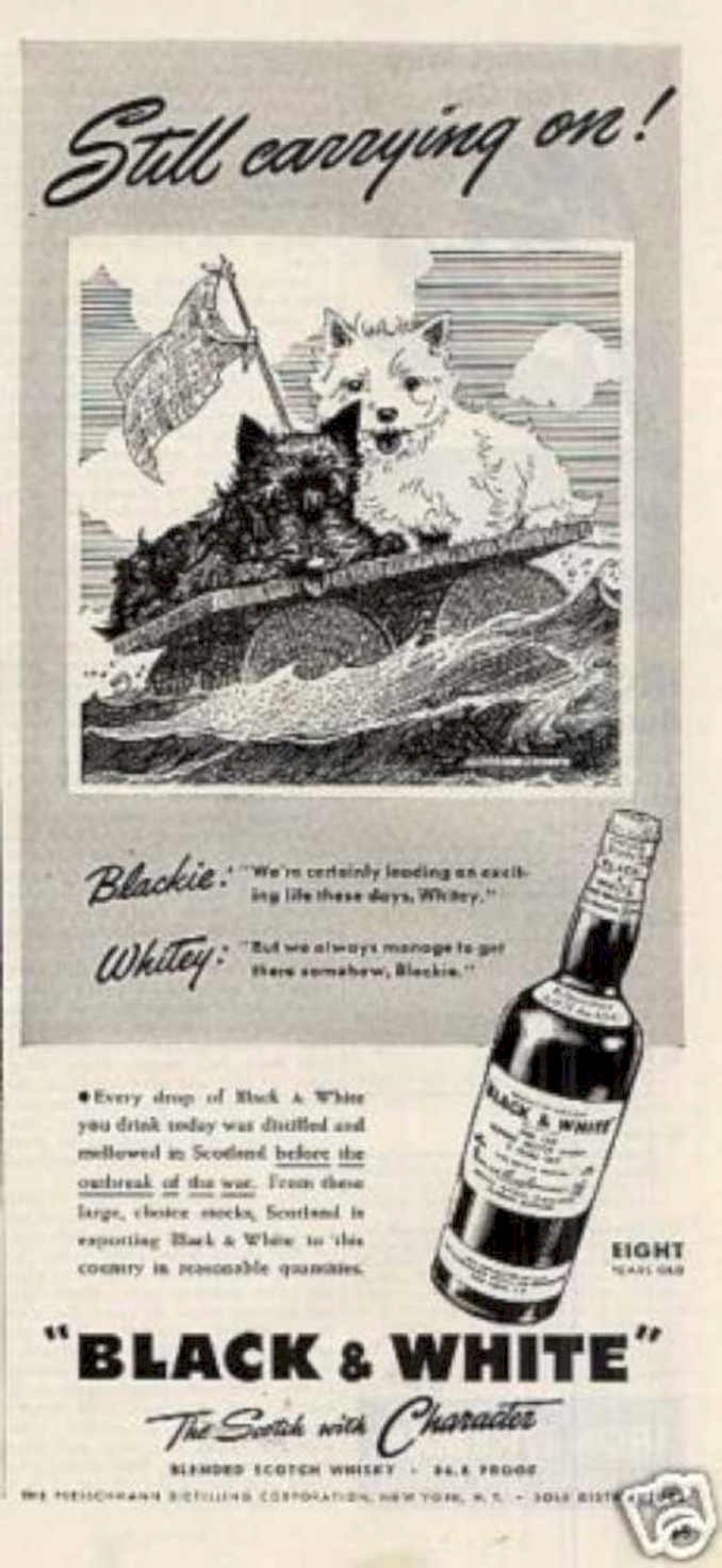 Black White Scotch Vintage Retro Advert Ads A4 Photo Print