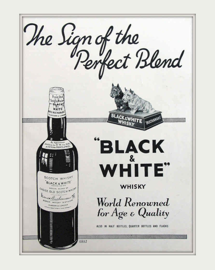 Black White Whisky Vintage Retro Advert Poster A4 Photo Print