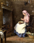 Blacklock William Kay A Woman Peeling Vegetables Art A4 Photo Print