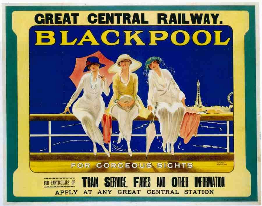 Blackpool Sea Advert A4 Photo Print