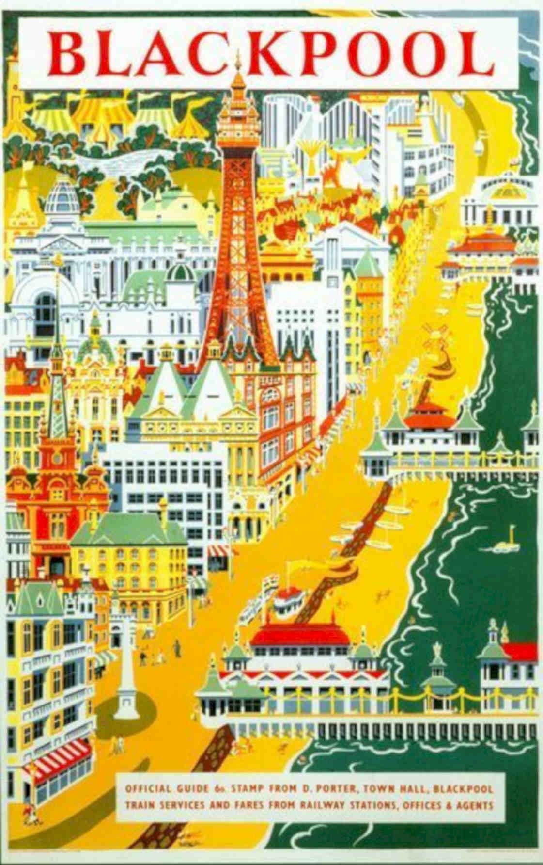 Blackpool Tower Guide Vintage Retro Advert Poster A4 Photo Print