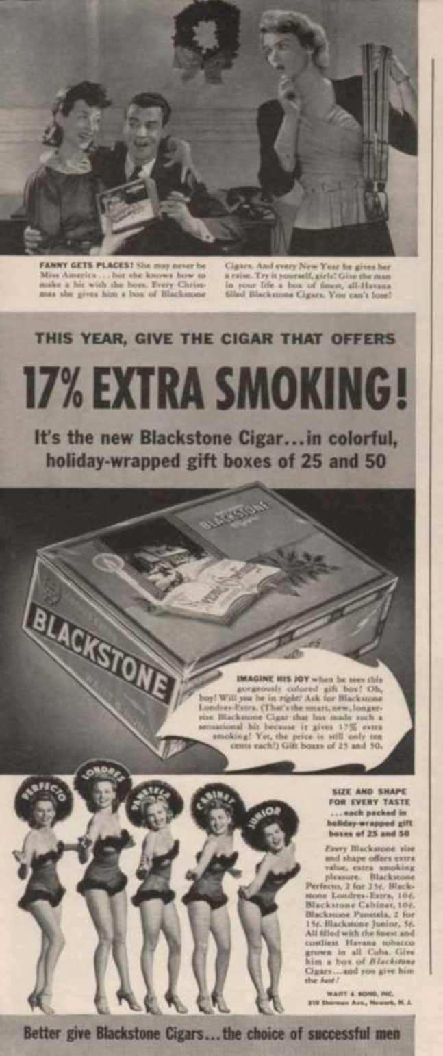 Blackstone Cigars Giftbox Vintage Retro Advert Ads A4 Photo Print