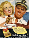 Blackstone Cigars Nautical 1940s Vintage Retro Advert Poster