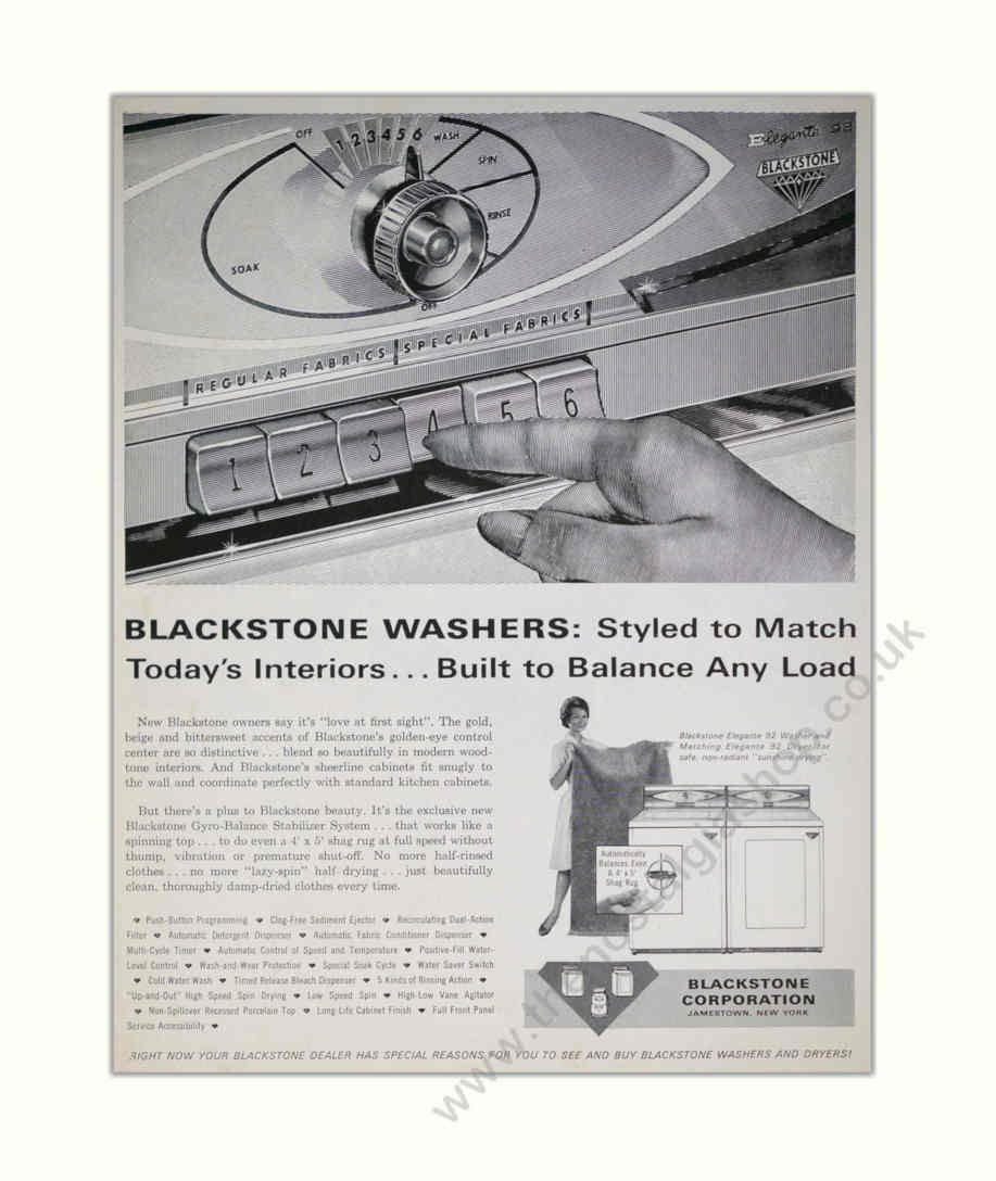 Blackstone Washers Jameson Vintage Retro Advert Poster A4 Photo Print