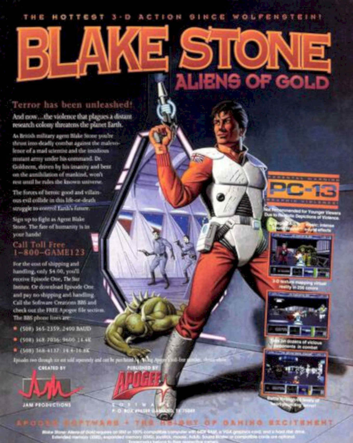 Blake Stone Aliens Vintage Retro Advert Poster A4 Photo Print