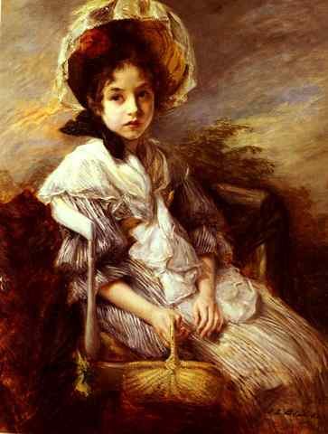 Blanche Jacques Emile Portrait Of A Girl Seated In A Landscape A4 Photo Print