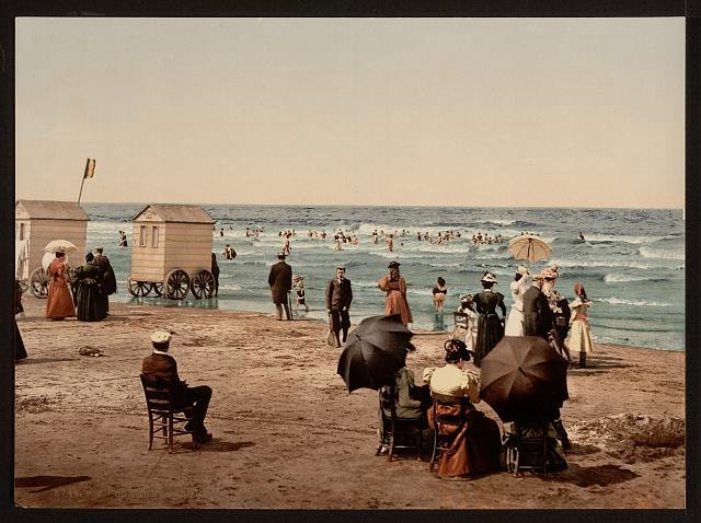 Blankenberghe baigneurs Vintage A4 Photo Print