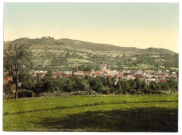 Blankenburg I with Greifenstein Thuringia Vintage A4 Photo Print