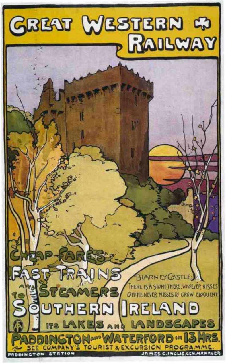 Blarney Castle Sunset 1 Vintage Retro Advert Ads A4 Photo Print