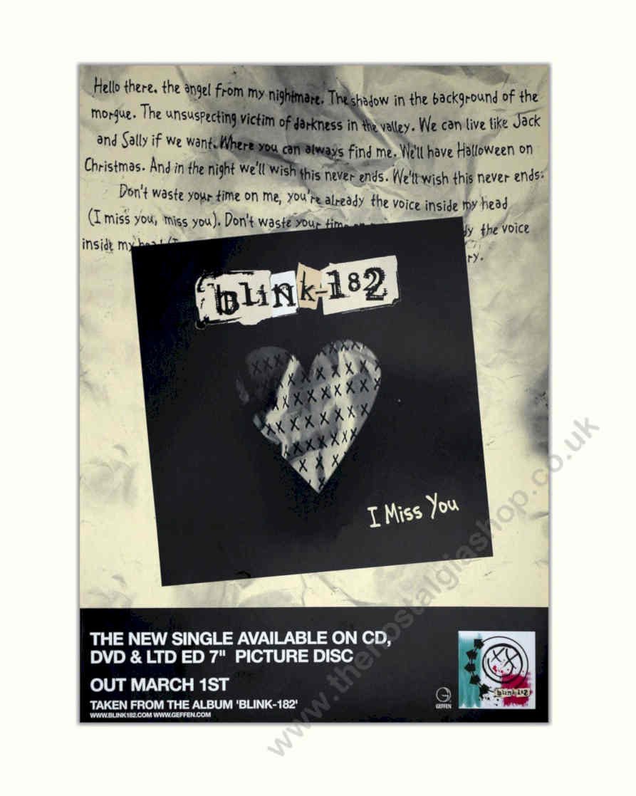 Blink 182 Miss Vintage Retro Advert Poster A4 Photo Print