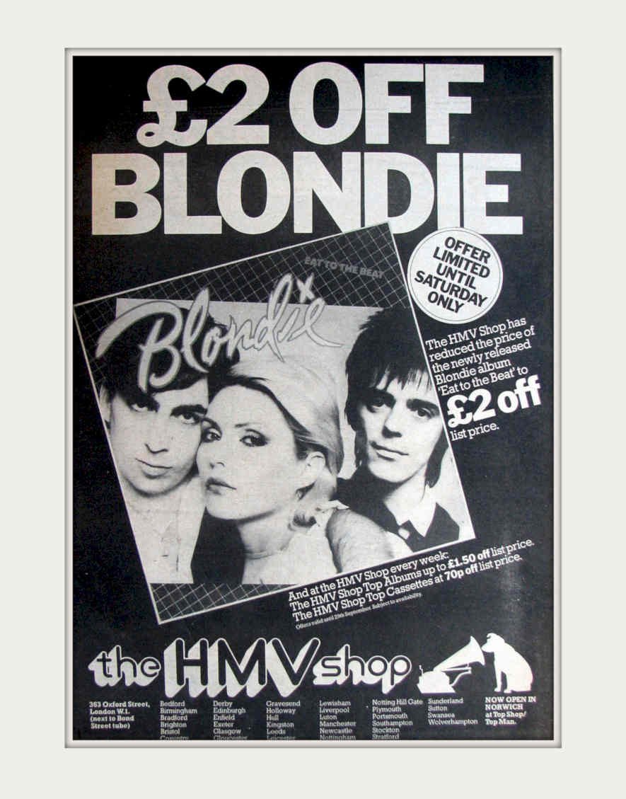 Blondie Eattothebeat Vintage Retro Advert Poster A4 Photo Print