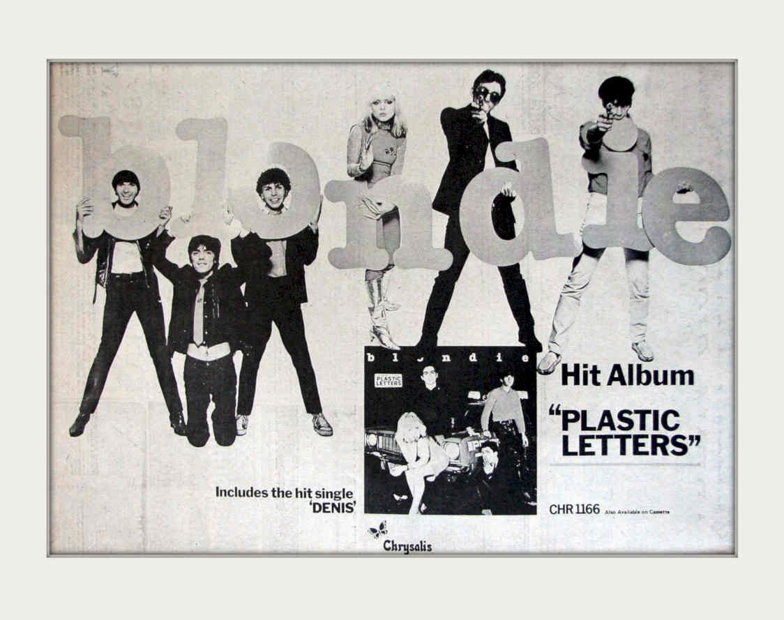 Blondie Plastic Letters Vintage Retro Advert Poster A4 Photo Print