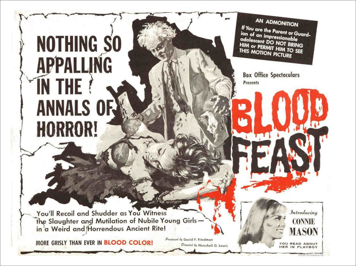Blood Feast Vintage Retro Advert Poster A4 Photo Print