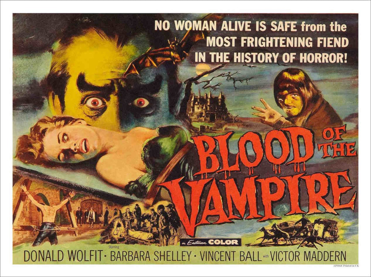 Blood Of The Vampire Vintage Retro Advert Poster A4 Photo Print