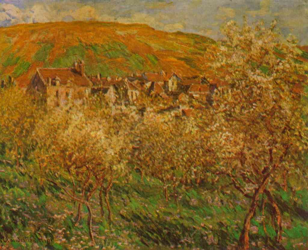 Blooming Apple Trees Monet A4 Photo Print
