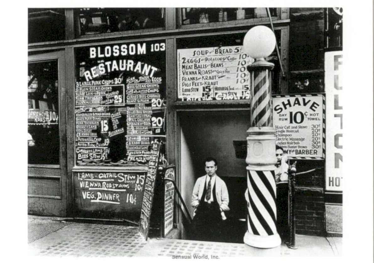 Blossom Menu Barber Vintage Retro Advert Ads A4 Photo Print
