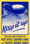 Blue Airship Post Vintage Retro Advert Poster A4 Photo Print