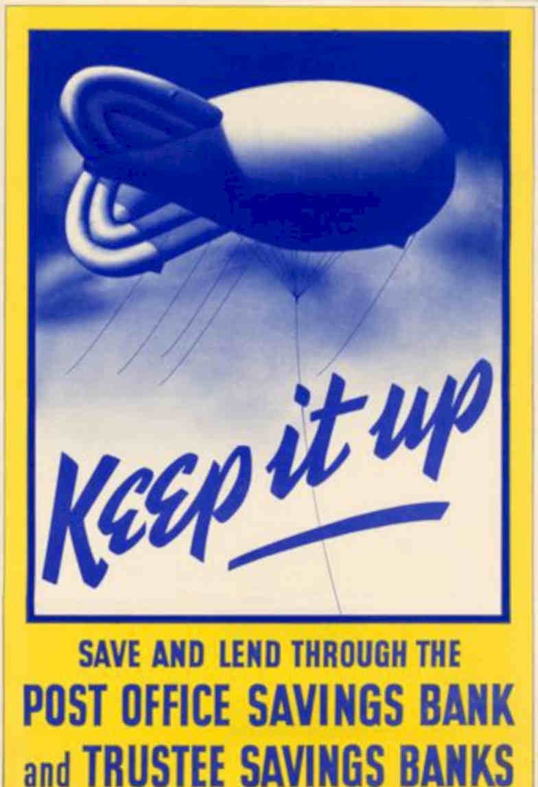 Blue Airship Post Vintage Retro Advert Poster A4 Photo Print
