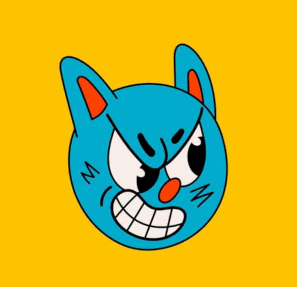 Blue Angry Cat Vintage Retro Advert Poster A4 Photo Print