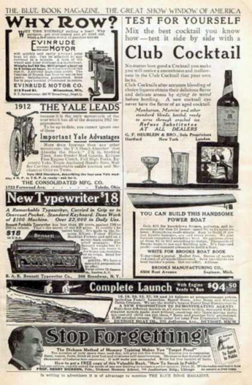Blue Book Cocktail Vintage Retro Advert Ads A4 Photo Print