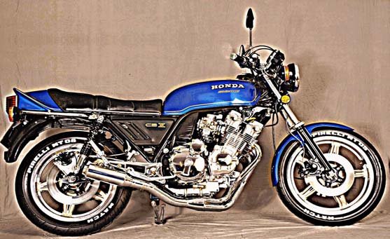 Blue CBX 1 motorbike A4 Photo Print