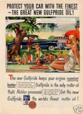 Blue Car Gulfpride Vintage Retro Advert Ads A4 Photo Print