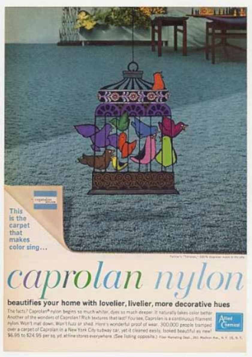 Blue Carpet Birdcage Vintage Retro Advert Ads A4 Photo Print