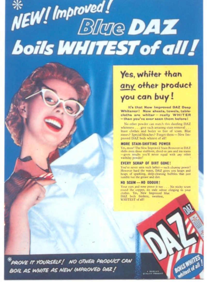 Blue Daz Laundry 2 Vintage Retro Advert Ads A4 Photo Print