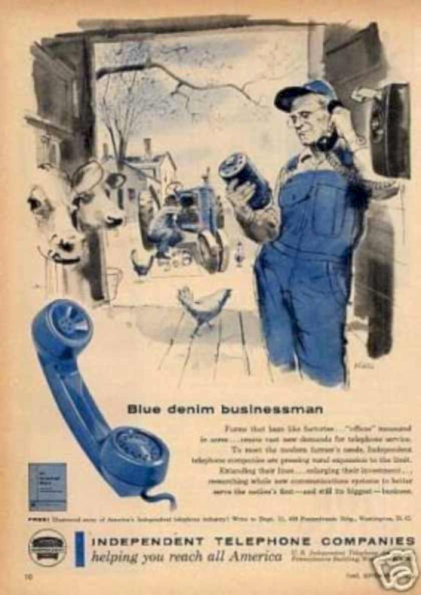 Blue Denim Cow Vintage Retro Advert Ads A4 Photo Print