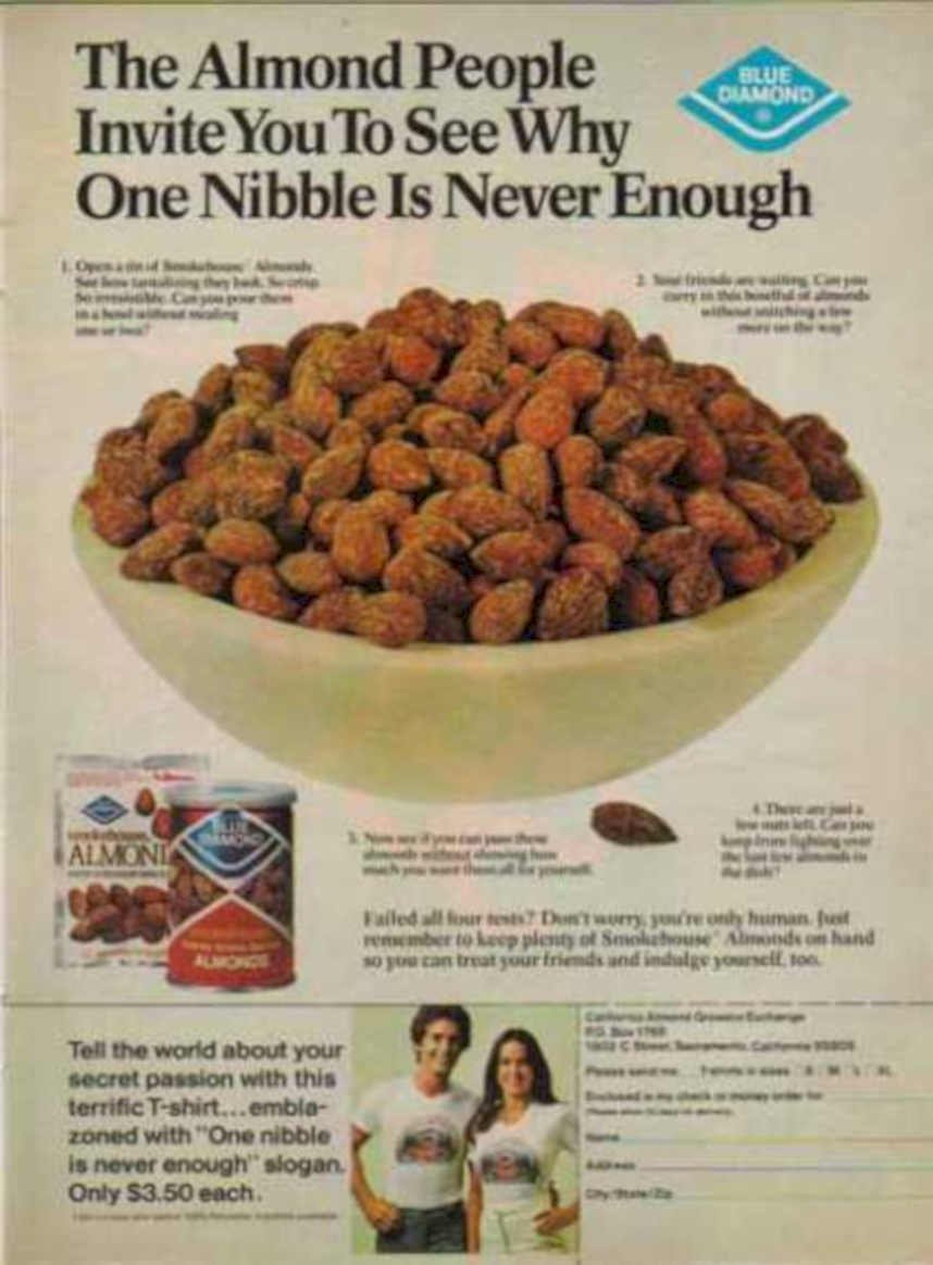 Blue Diamond Almonds Vintage Retro Advert Ads A4 Photo Print