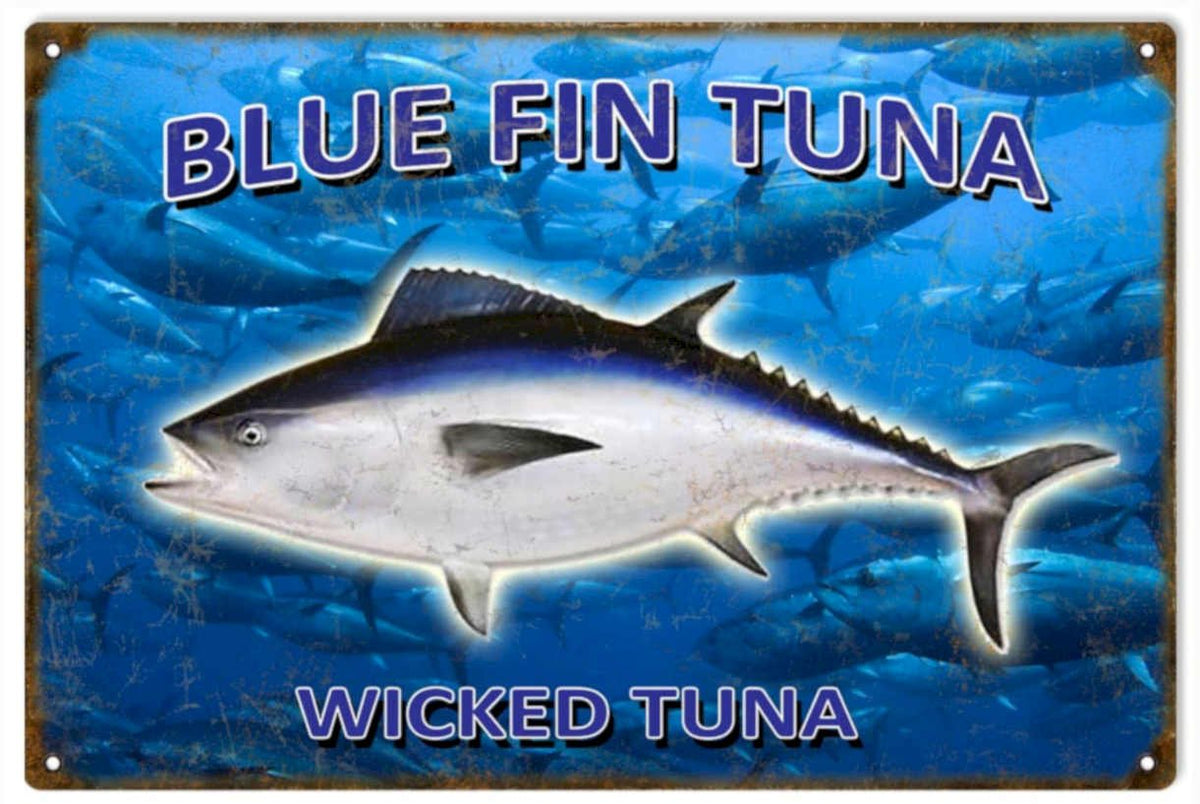 Blue Fin Tuna Vintage Retro Advert Ads A4 Photo Print