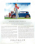 Blue Franklin Airplane 1930s Vintage Retro Advert Poster