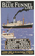 Blue Funnel Liner Vintage Retro Advert Poster A4 Photo Print