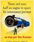 Blue Locomotive Summer Vintage Retro Advert Poster A4 Photo Print