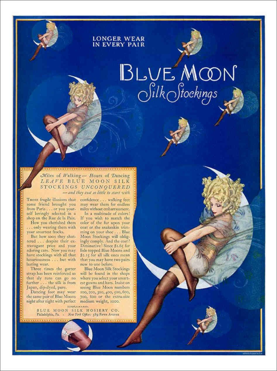 Blue Moon Silk Stockings 1926 Vintage Retro Advert Poster A4 Photo Print