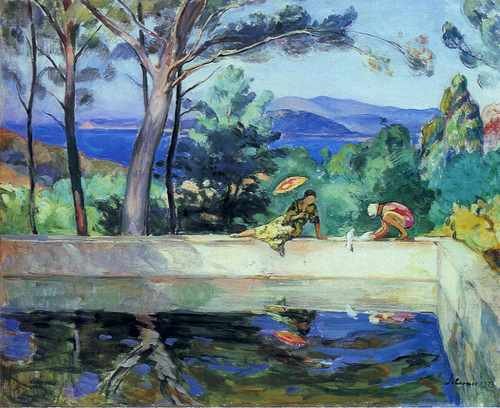Blue Reflection In The Fountain At Pradet 1917 A4 Photo Print