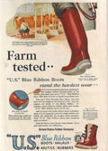 Blue Ribbon Boots Vintage Retro Advert Ads A4 Photo Print