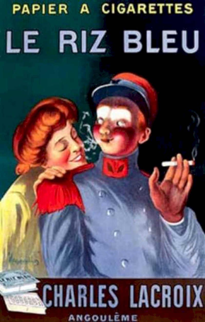 Blue Rice Cigarette Vintage Retro Advert Ads A4 Photo Print