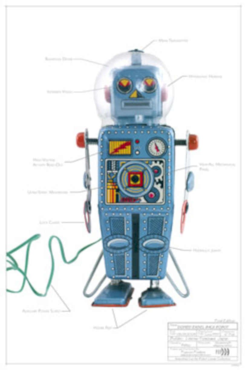 Blue Robot Toy 1 Vintage Retro Advert Ads A4 Photo Print