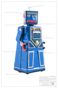Blue Robot Toy 2 Vintage Retro Advert Ads A4 Photo Print