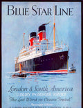 Blue Star Line Vintage Retro Advert Poster A4 Photo Print