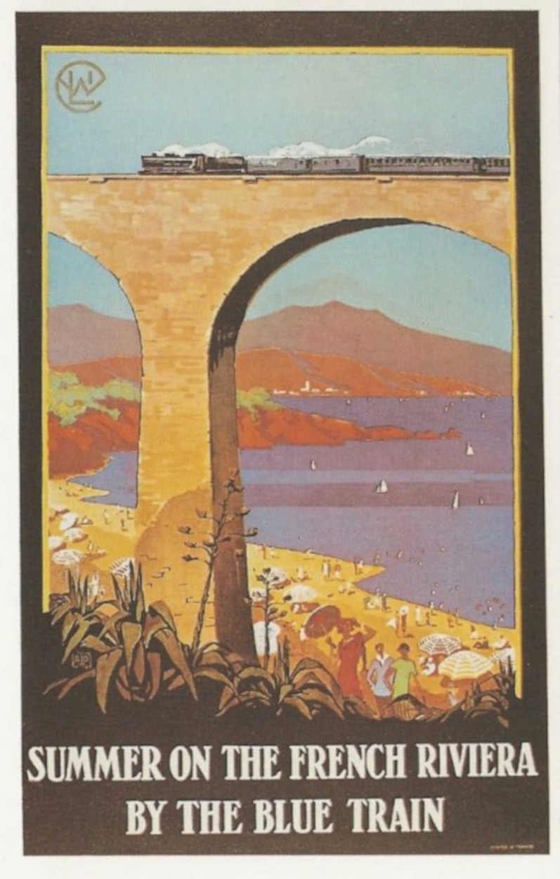 Blue Train Riviera Vintage Retro Advert Poster A4 Photo Print
