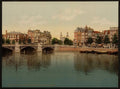 Blue bridge and the Amstel River Amsterdam Vintage A4 Photo Print