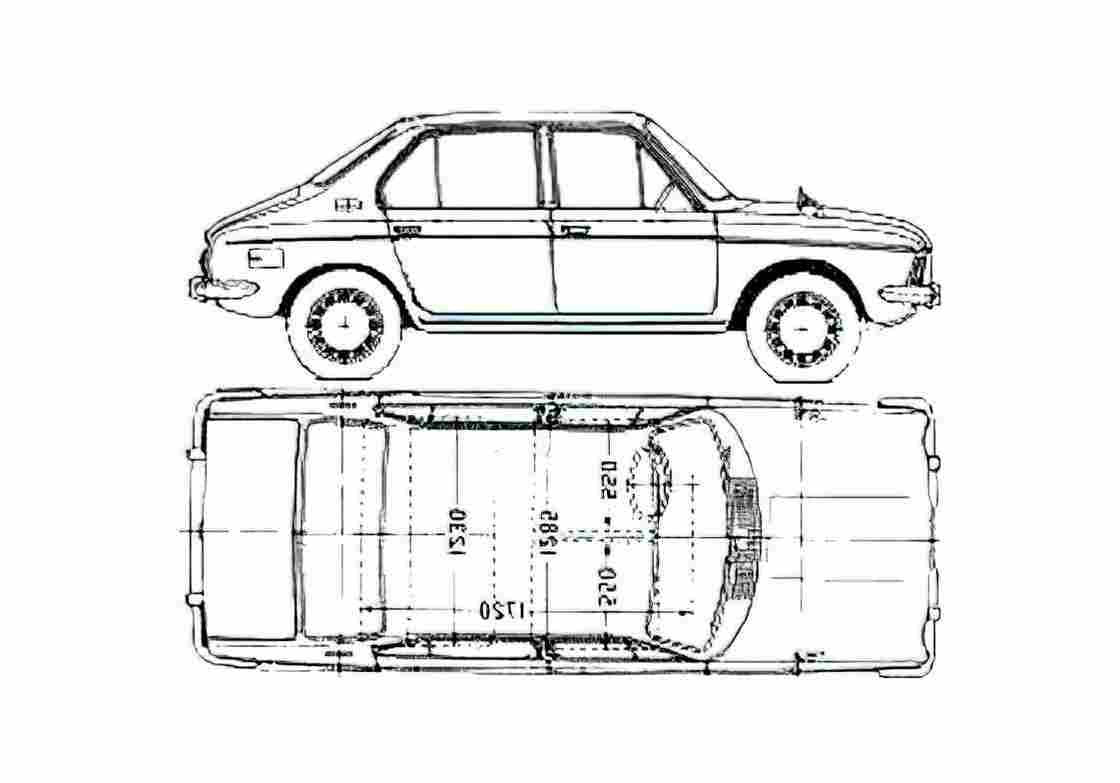 Blueprint 1000 Sedan 1968 A4 Photo Print