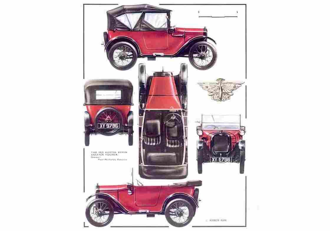 Blueprint 1922 Austin Seven A4 Photo Print