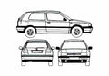 Blueprint 1H) 3 door Hatchback 1995 A4 Photo Print