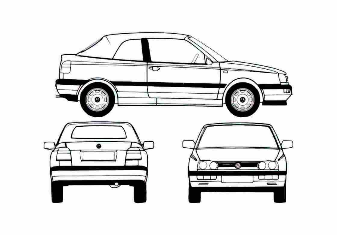 Blueprint 1H) Convertible Cabriolet 1995 A4 Photo Print