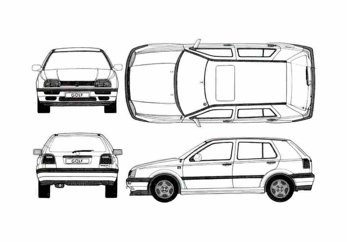 Blueprint 1H) GL 5 door Hatchback 1993 A4 Photo Print